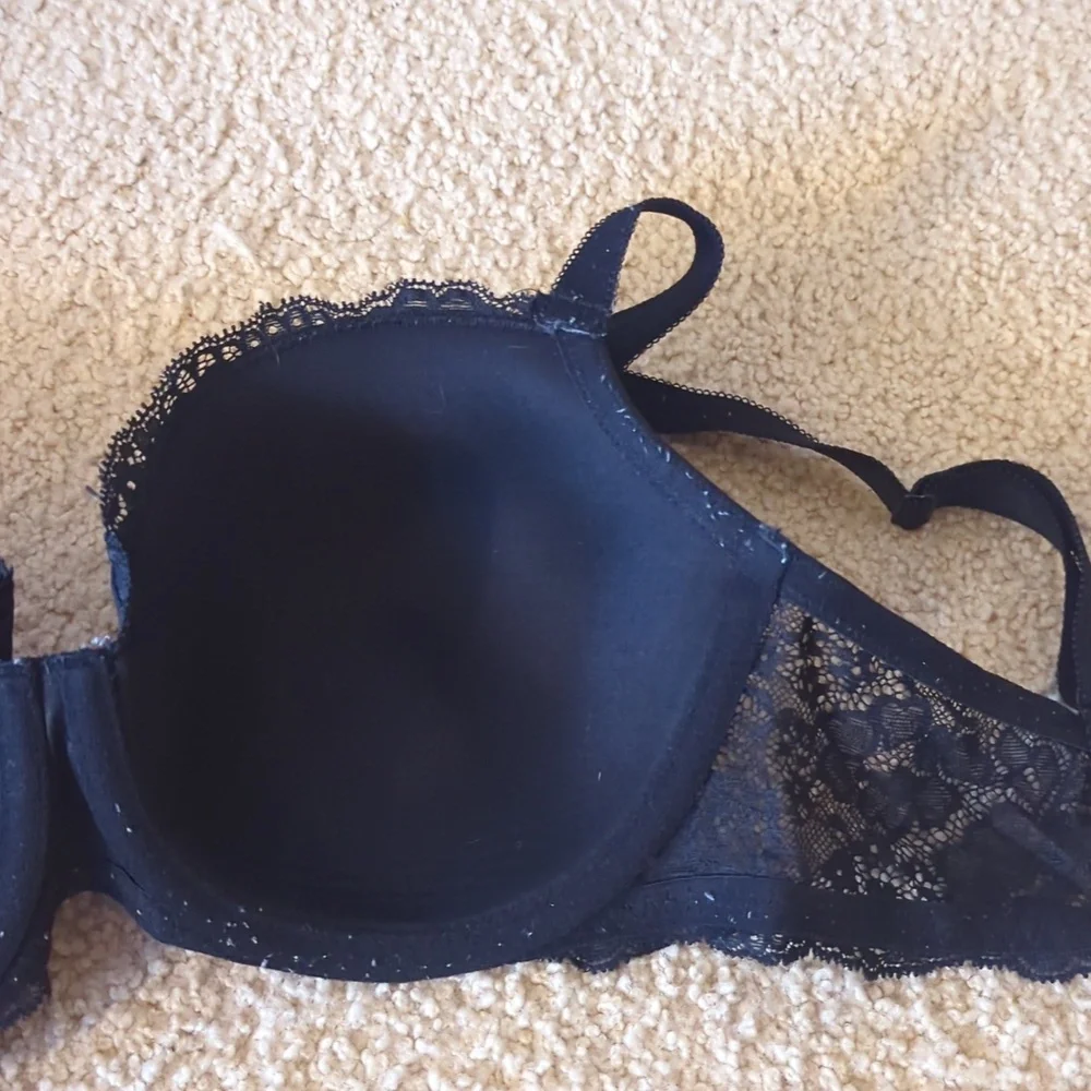 Victoria's Secret Dream Angels Lined Demi Black Bra Size 34 DD_9